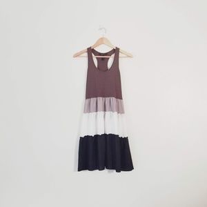 BCBGMAXAZRIA Colorblock Racerback Midi Dress, M